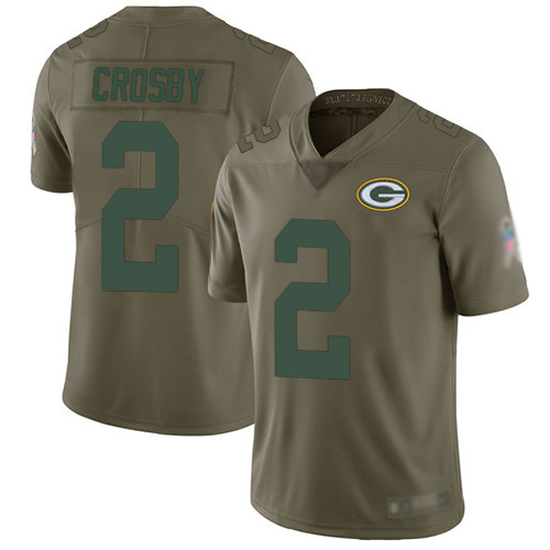 Green Bay Packers Limited Olive Men #2 Crosby Mason Jersey Nike NFL 2017 Salute to Service->green bay packers->NFL Jersey